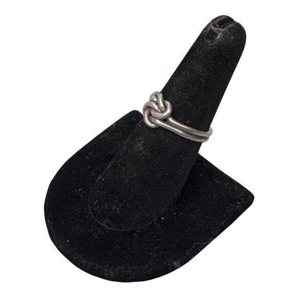 Sterling Silver Infinity Knot Ring Size 6.75 Double Friendship Love Vintage - Picture 3 of 10